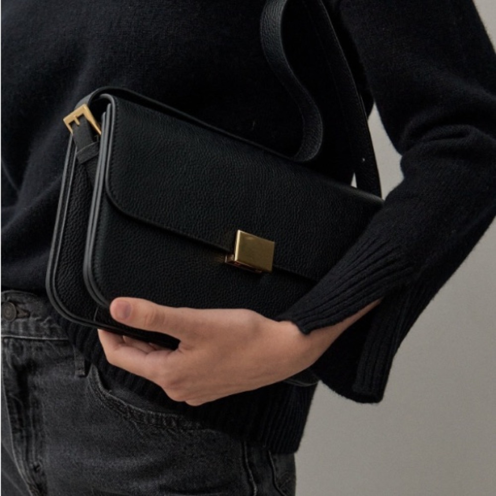 The Curated Classic Bag in Black Pebble Leather